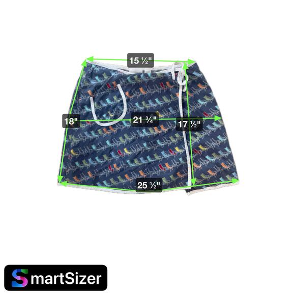 Vintage Liz Claiborne Beach Chair Print Wrap Skort with Piping Front Pocket 12 - Picture 7 of 7